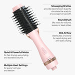 2 inch Blow Out Brush infographic Nude Pink