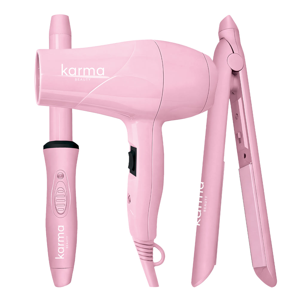 Carry On Cutie Nano Styler 0.9 Flat Iron, Mini Blow Dryer and Mini Curler