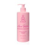 Pink bottle of 'Hair Bestie' thickening conditioner on a white background