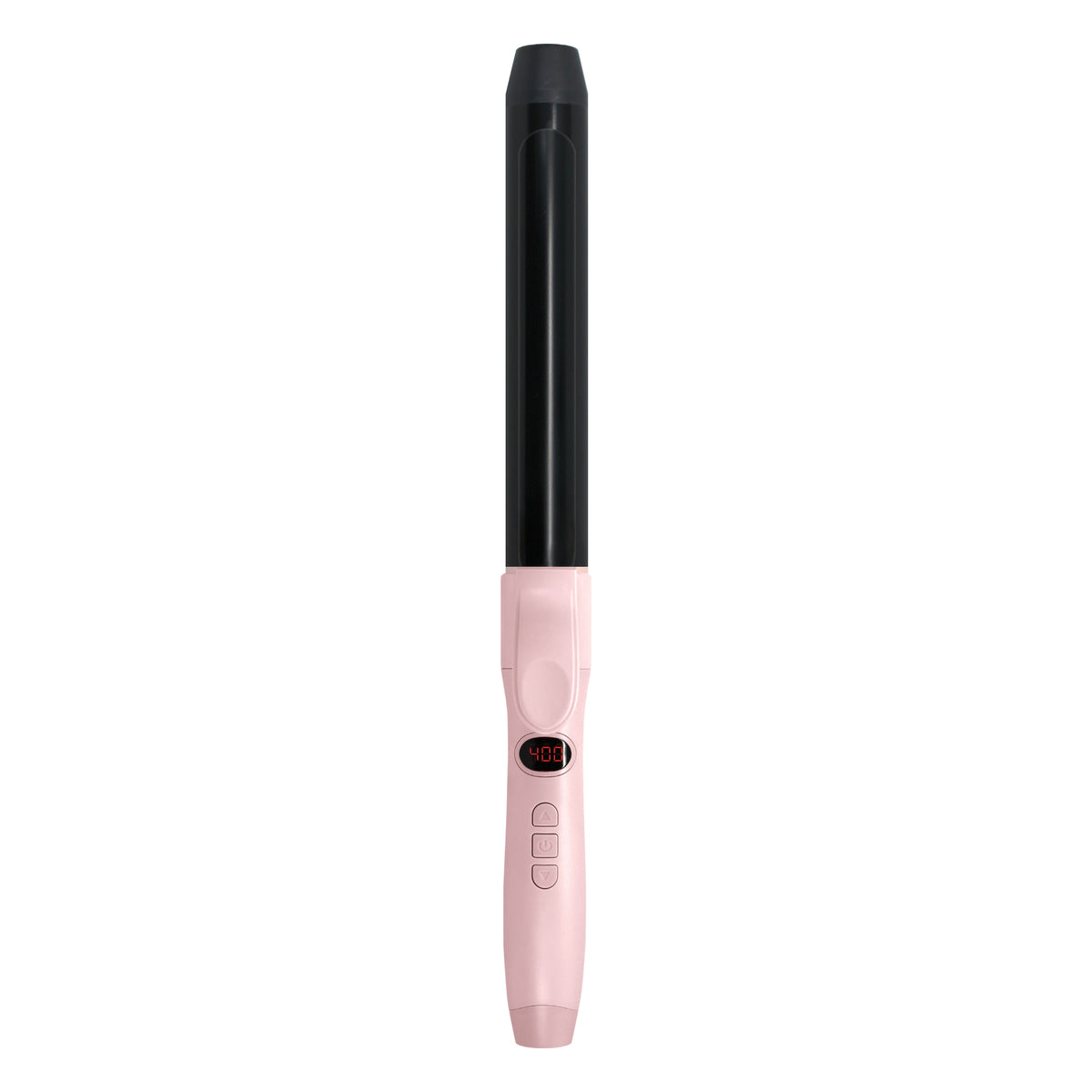 Pink and black hair curler on a white background